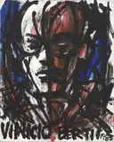 Vinicio Berti, Autoritratto (Formula 1), 1985, tempera on canvas