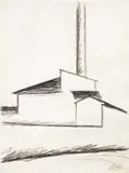 Fabbrica by Ottone Rosai, charcoal on paper, offered Dec 2017