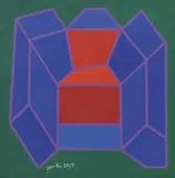 Achille Perilli, Stremmo, 2015, mixed media on canvas