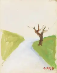 Strada by Ottone Rosai, tempera grassa on paper applicata on cardboard, offered Dec 2017