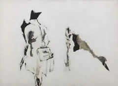 Emilio Isgrò, Rettangolo patetico, 1987, mixed media on paper applicata on pannello