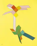 Achille Perilli, Il ciclo aereo, 1990, acrylic on canvas