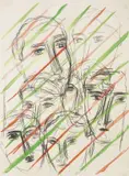 Sandro Chia, Volti, 1989, mixed media on paper