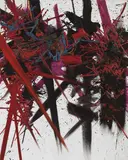 Georges Mathieu, Serenité rouge, 1987, oil on canvas