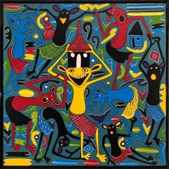untitled by George Lilanga, acrylics on canvas, offered Jul 2026