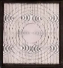 Guido Baldessari, Vibrations, 1982, mixed media on cardboard with grained glass