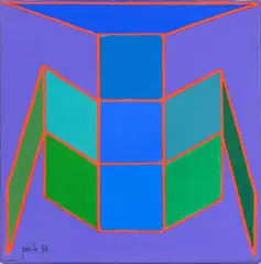 Achille Perilli, Ergo dic, 1988, mixed media on canvas