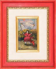 Nino Caffè, Cardinal on the swing, 2004, oil on panel