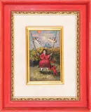 Nino Caffè, Cardinal on the swing, 2004, oil on panel