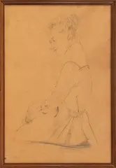 Portrait of Pupa Riolfo by Tancredi Parmeggiani, 1948, pencil drawing on paper, offered Jul 2026