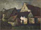 Enrico Schiavinato, Breton houses, 1958, oil on canvas