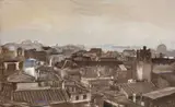 Marcello Muccini, Roofs, oil on canvas