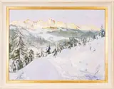 Paolo Zanucco, Paesaggio innevato nelle Dolomiti, oil on canvas