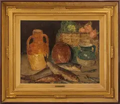 Angelo Pavan, Still life, oil on panel