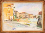 Marco Novati, Grand Canal towards the Accademia, oil on canvas