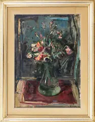 Miro Romagna, Vase of flowers, 1952, oil on canvas
