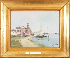 Renzo Zanutto, Lagoon landscape, oil on canvas