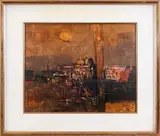 Lino Dinetto, Night, oil on panel