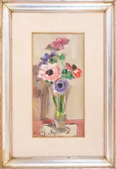 Vase of flowers by Carlo Cherubini, oil on canvas, offered Jul 2026