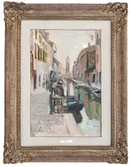 Marco Novati, Rio San Barnaba, 1950, oil on canvas