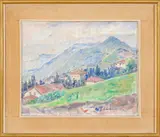Luigi Cobianco, Mountain landscape, oil on canvas cardboard