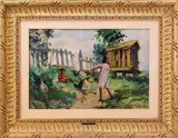 Cosimo Privato, Courtyard, oil on canvas
