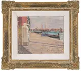Rino Villa, Venetian landscape, 1941, oil on panel