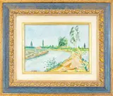 Fioravante Seibezzi, Lagoon landscape, oil on canvas