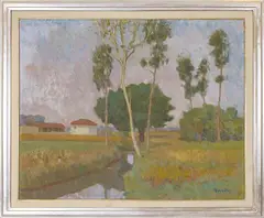 Giuseppe Novello, Summer (Codogno countryside), 1971, oil on canvas