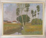Giuseppe Novello, Summer (Codogno countryside), 1971, oil on canvas