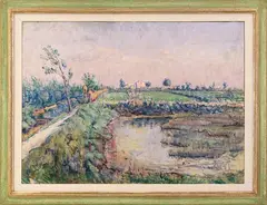 Fioravante Seibezzi, Landscape, oil on canvas