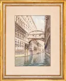 Emanuele Brugnoli, Bridge of Sighs, watercolor on paper