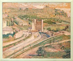 Giovanni Nei Pasinetti, Landscape, oil on panel