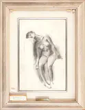 Adolf Hirémy-Hirschl, Seated female nude, 1909, carbon on paper