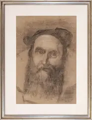 Luigi Cima, Portrait, mixed media on paper