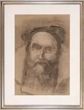 Luigi Cima, Portrait, mixed media on paper