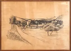 Aldo Bergamini, Landscape, 1985, ink on paper