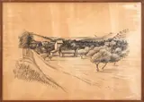 Aldo Bergamini, Landscape, 1985, ink on paper