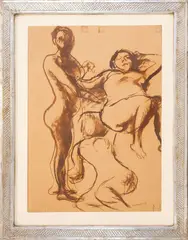 Figure study by Luigi Montanarini, 1937, gouache on paper, offered Jul 2026