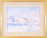 Toni Piccolotto, Snowy landscape, 1963, oil on hardboard