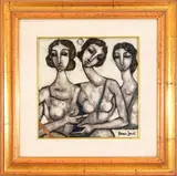 Bruno Landi, The Three Sisters, 2003, mixed media on canvas