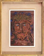 Davide Orler, Portrait, 1967, mixed media on board