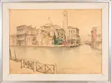 Mario Carraro, Venice, mixed media on paper