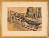 Carlo Dalla Zorza, Burano, 1954, mixed media on paper