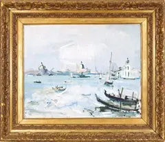 Renzo Zanutto, Venetian poetry, 1959, oil on panel
