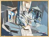 Lino Piccoli, Dock, oil on canvas