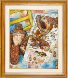 Raimondo Cardelli, Man and the sea, oil on canvas