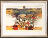Mario Cestari, Sequence for a portrait, 1974, mixed media on board