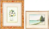 Aldo Bergamini, Lagoon Landscape - Vase of Flowers, lot of