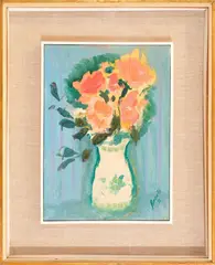 Renato Borsato, Flowers, 1964, oil on canvas